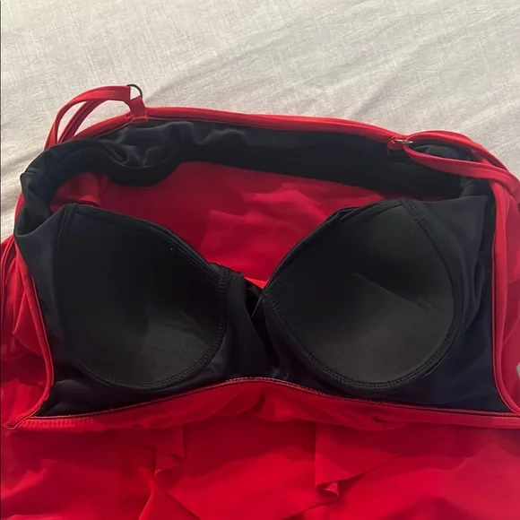 Magicsuit Vibrant‎ Red Layered Bikini Top - Picture 3 of 5